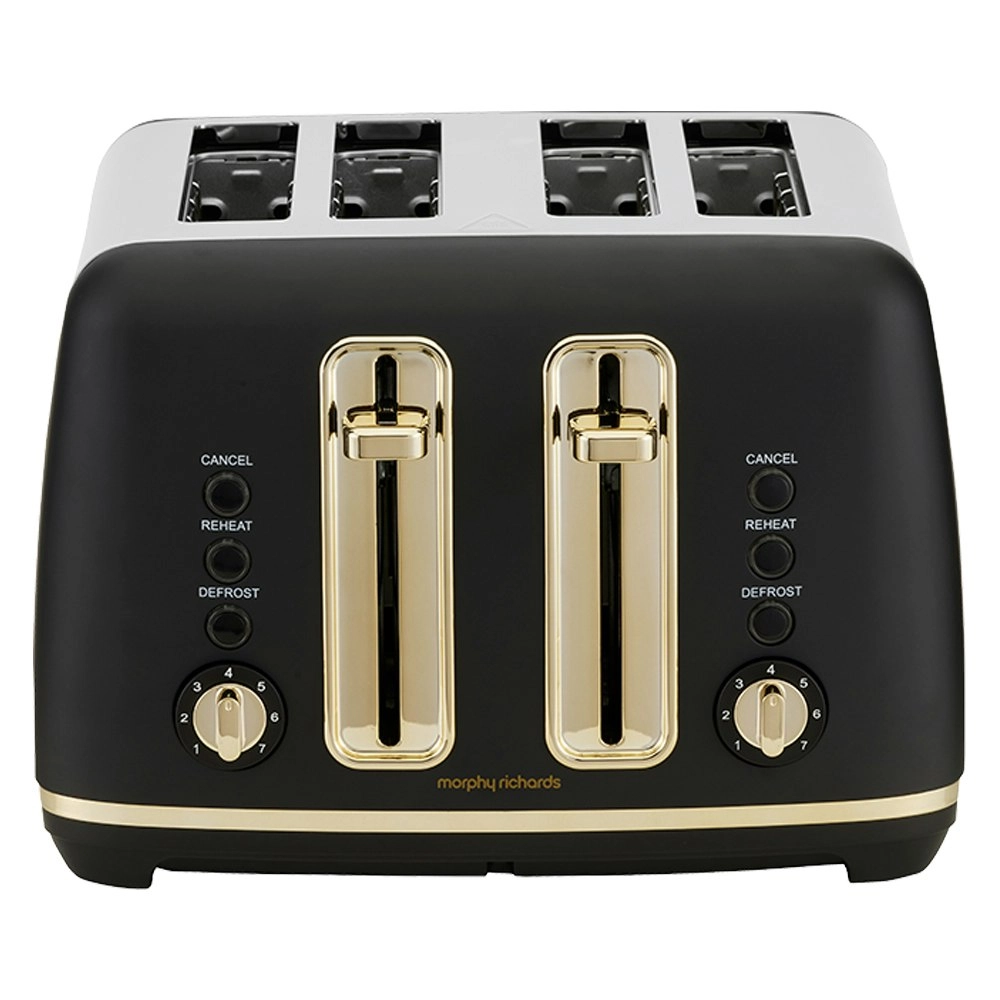 Morphy Richards Ascend Adjustable 4 Slice Toaster w/Crumb Tray 2000W Gold/Black