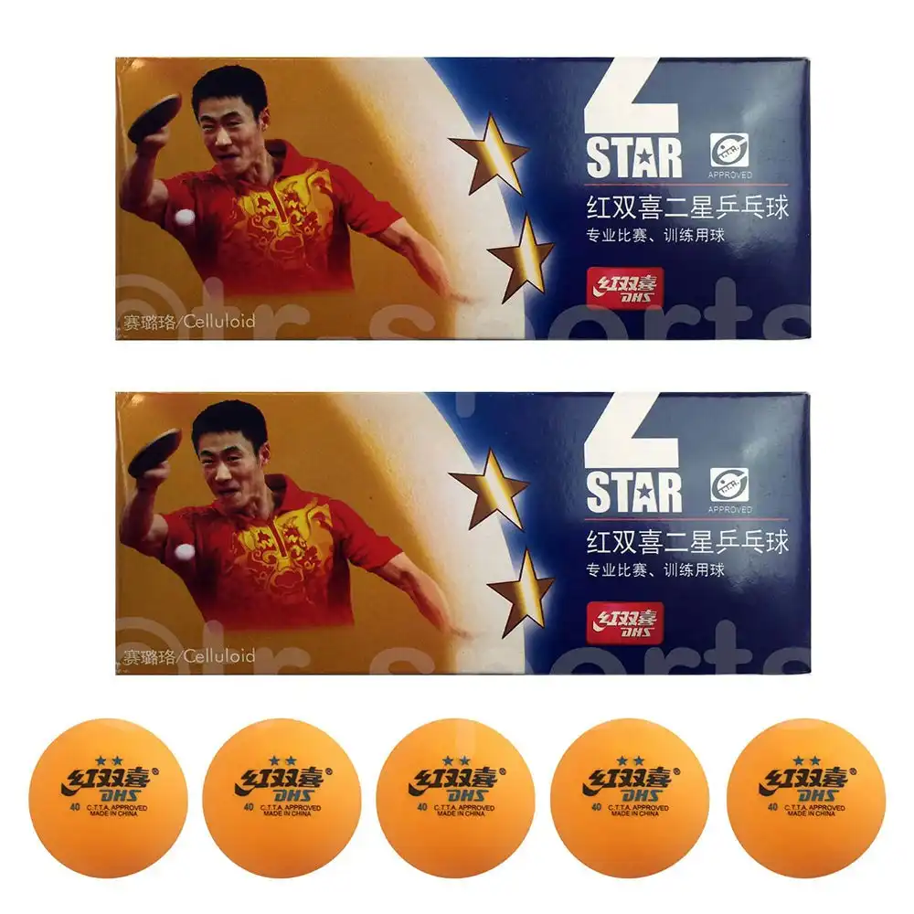 DHS 20x 2 Star 40mm Table Tennis Ping Pong Competition Balls Orange