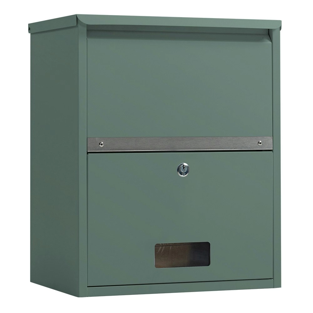 Fortia Wall Mounted Parcel Post Box Letterbox, Cottage Green