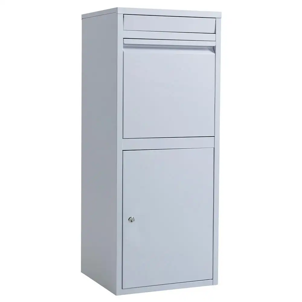 Fortia Freestanding Parcel Post Box Letterbox, Letter Slot, Surfmist Light Grey