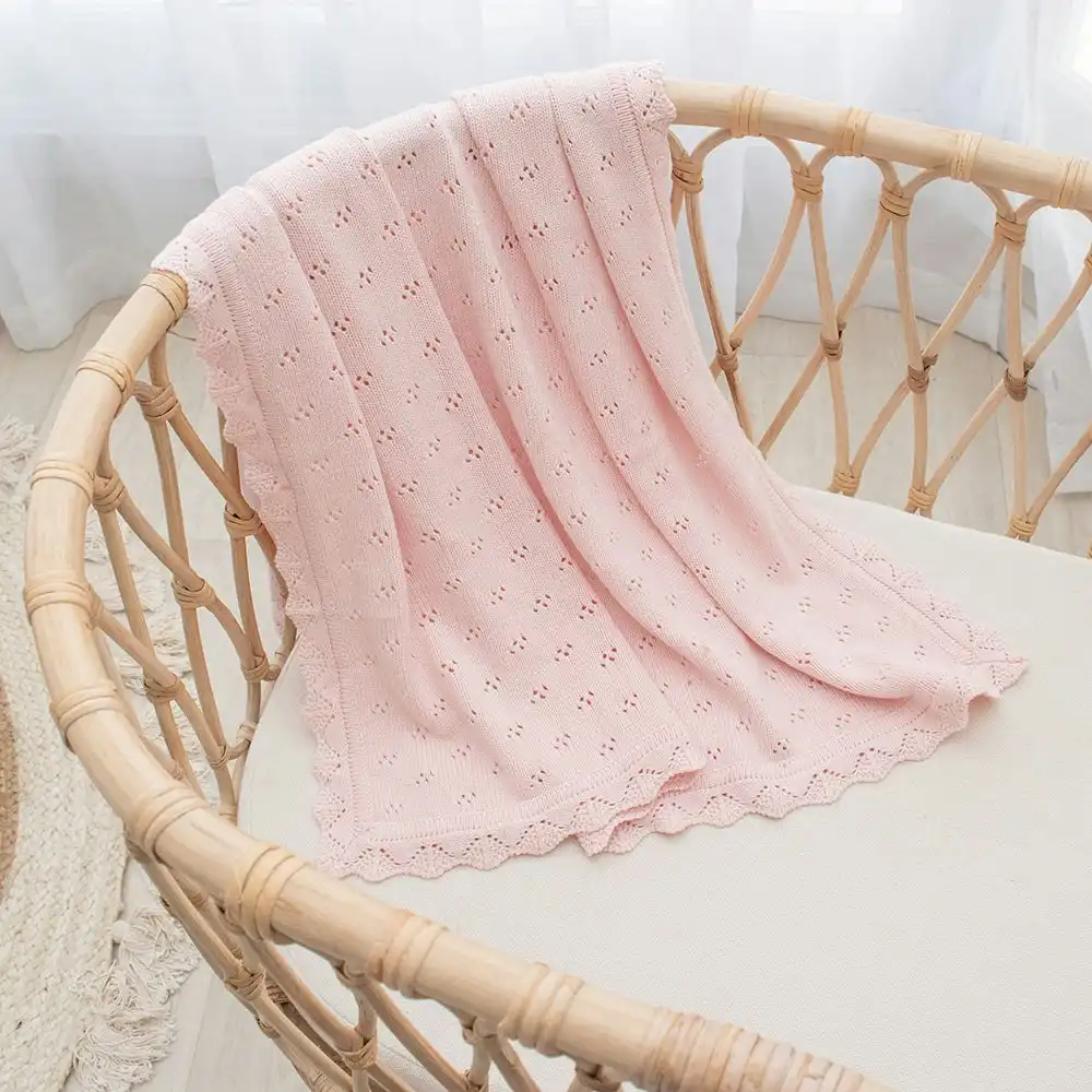 Living Textiles | Bamboo Cotton Heirloom Blanket - Blush