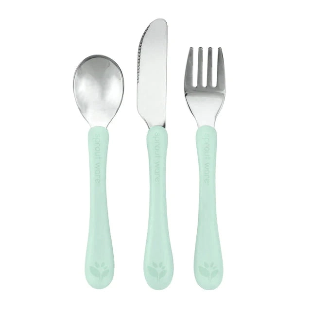 Green Sprout | Stainless Steel Kids Cutlery 3 Piece - 12+ Months