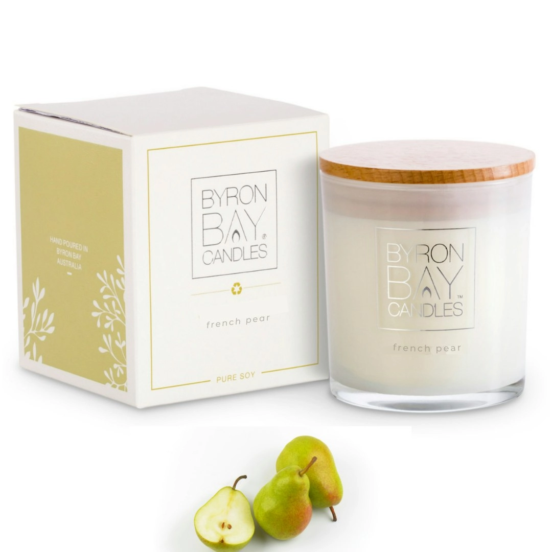 Byron Bay Candles | 30 Hour Scented Pure Soy Candle - French Pear