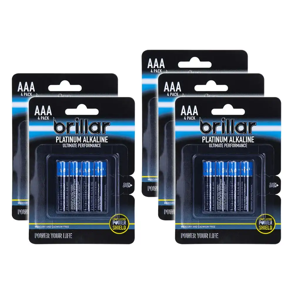 20x Brillar Multi-Pack AAA LR03 1.5v Battery Platinum Alkaline Batteries Blue