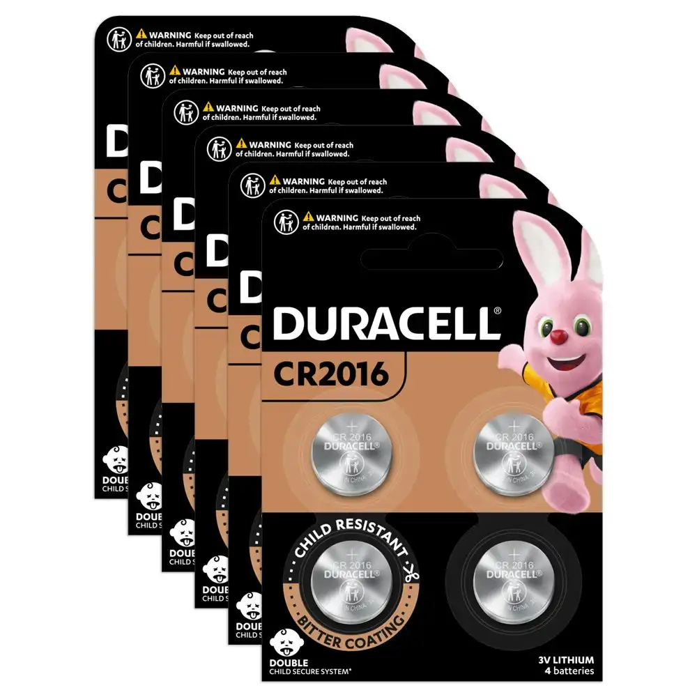 6x 4pc Duracell Specialty 2016 Lithium Coin Battery Pack Single Use