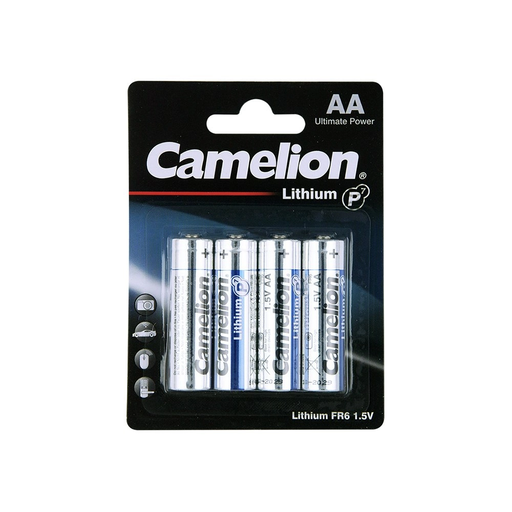 4pc Camelion Lithium AA Batteries High Power Long Lasting Multipurpose Home