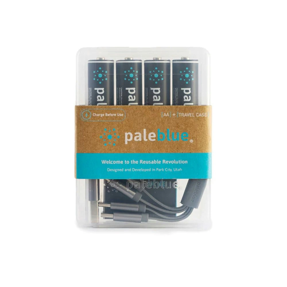 4pc Paleblue Fast Charging Lithium Ion AA USB-C Rechargeable Batteries