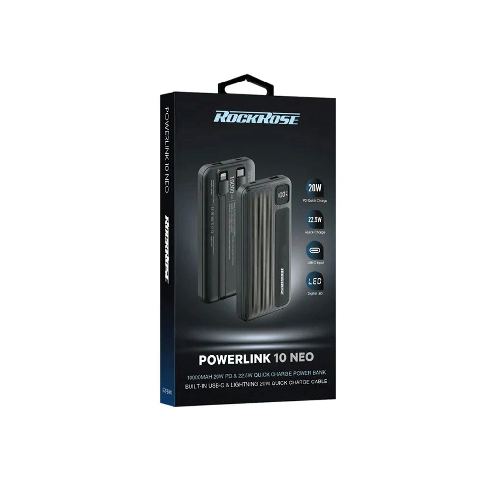 RockRose PowerLink 10 Neo Quick Charge Portable Power Bank 10000mAh 20W