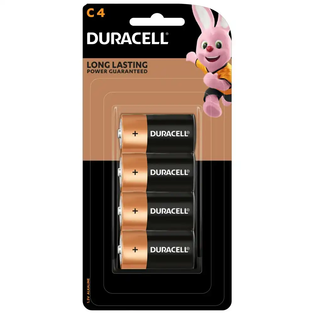 4pc Duracell Coppertop D Alkaline Battery Pack Single Use Batteries