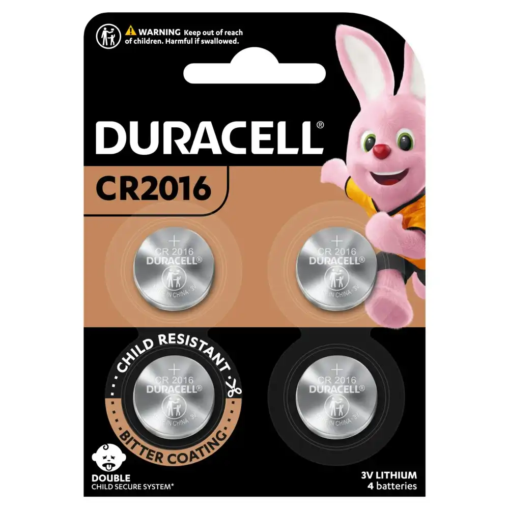 4pc Duracell Specialty 2016 Lithium Coin Battery Pack Single Use