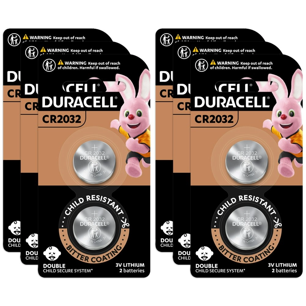 6x 2pc Duracell Specialty 2032 Lithium Coin Battery Pack Single Use