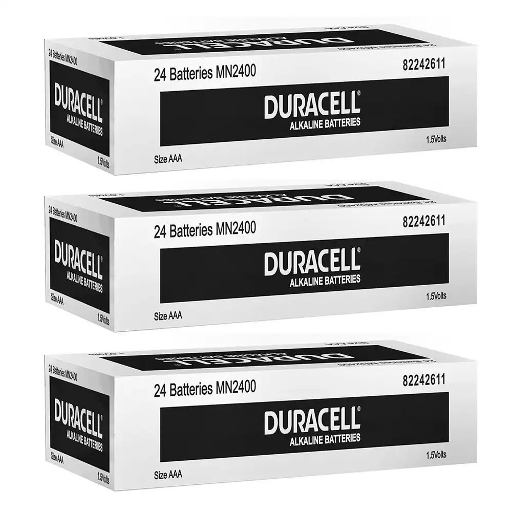3x 24pc Duracell Coppertop AAA Size Alkaline Battery Single Use Batteries