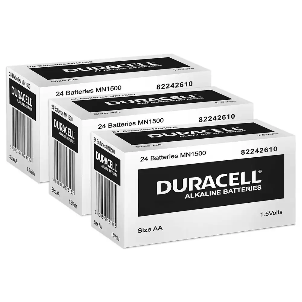 3x 24pc Duracell Coppertop AA Size Alkaline Single Use Batteries