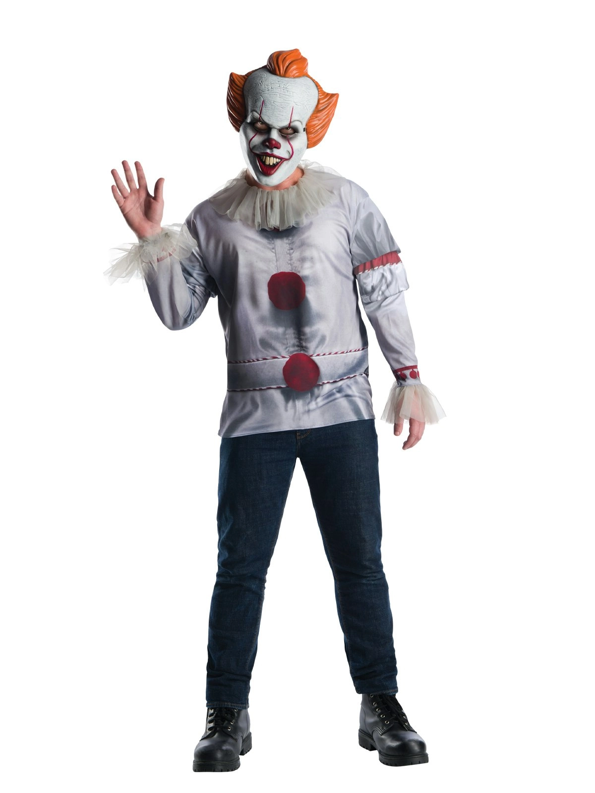 Marvel Pennywise 'It' Horror Film Fancy Dress Up Party Costume Top Size Xl