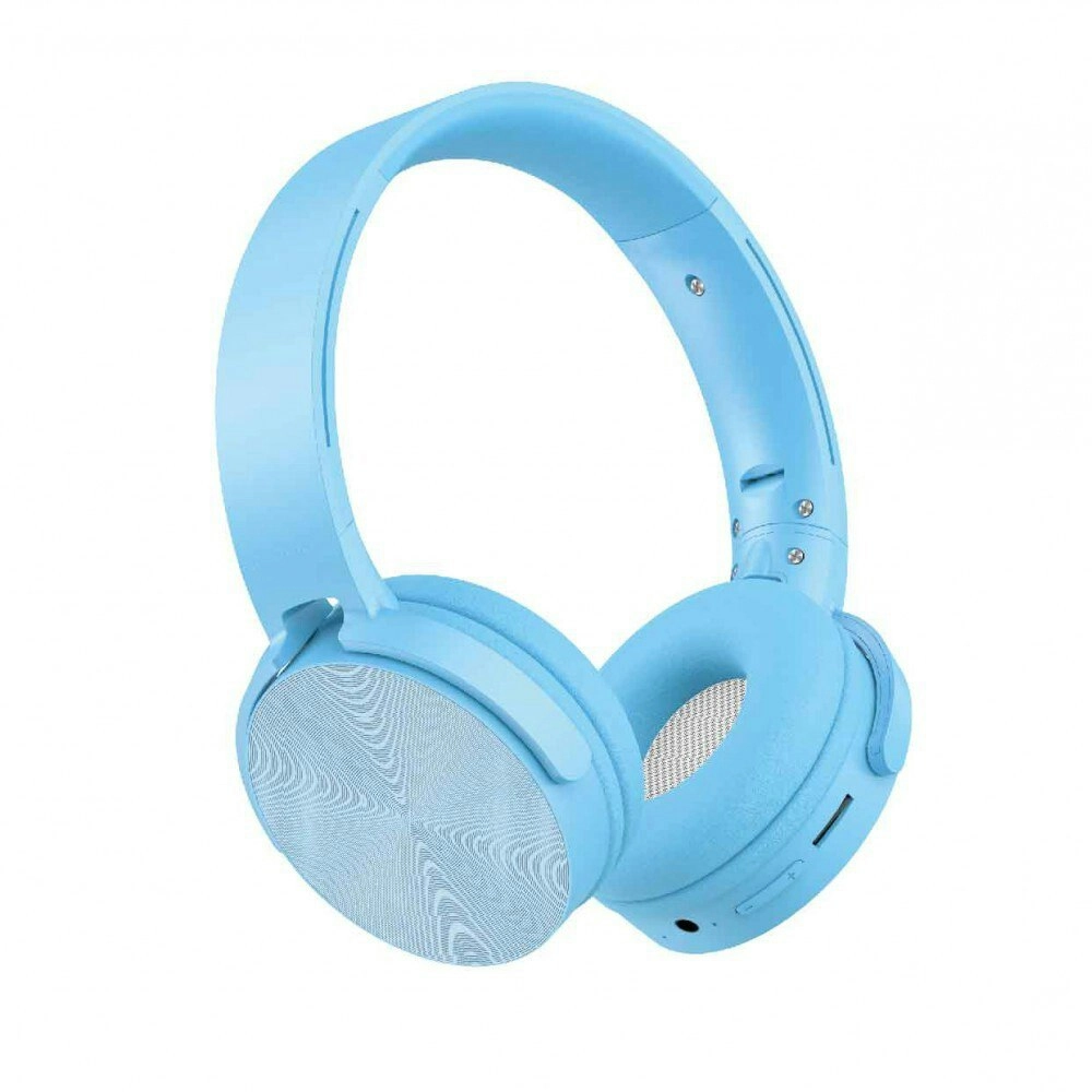 Laser Kids Bluetooth Wireless Headphones Adjustable Foldable On-Ear Headset Blue