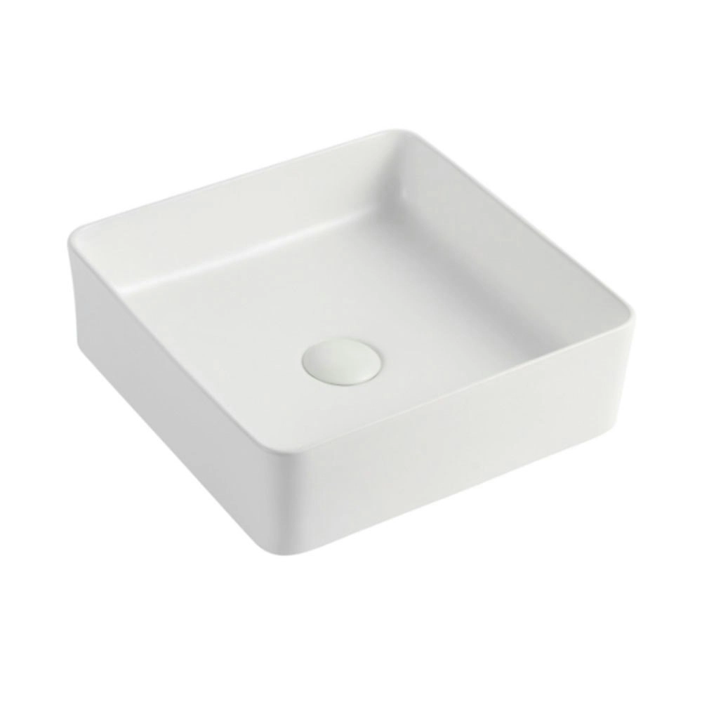 Haven Home Square Vitreous China Bathroom Sit-On Basin Matte White Finish