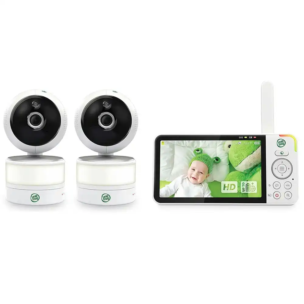 LeapFrog LF915HD 5" HD Video/Audio Pan & Tilt Baby Monitor w/ 2 Cameras 8x Zoom