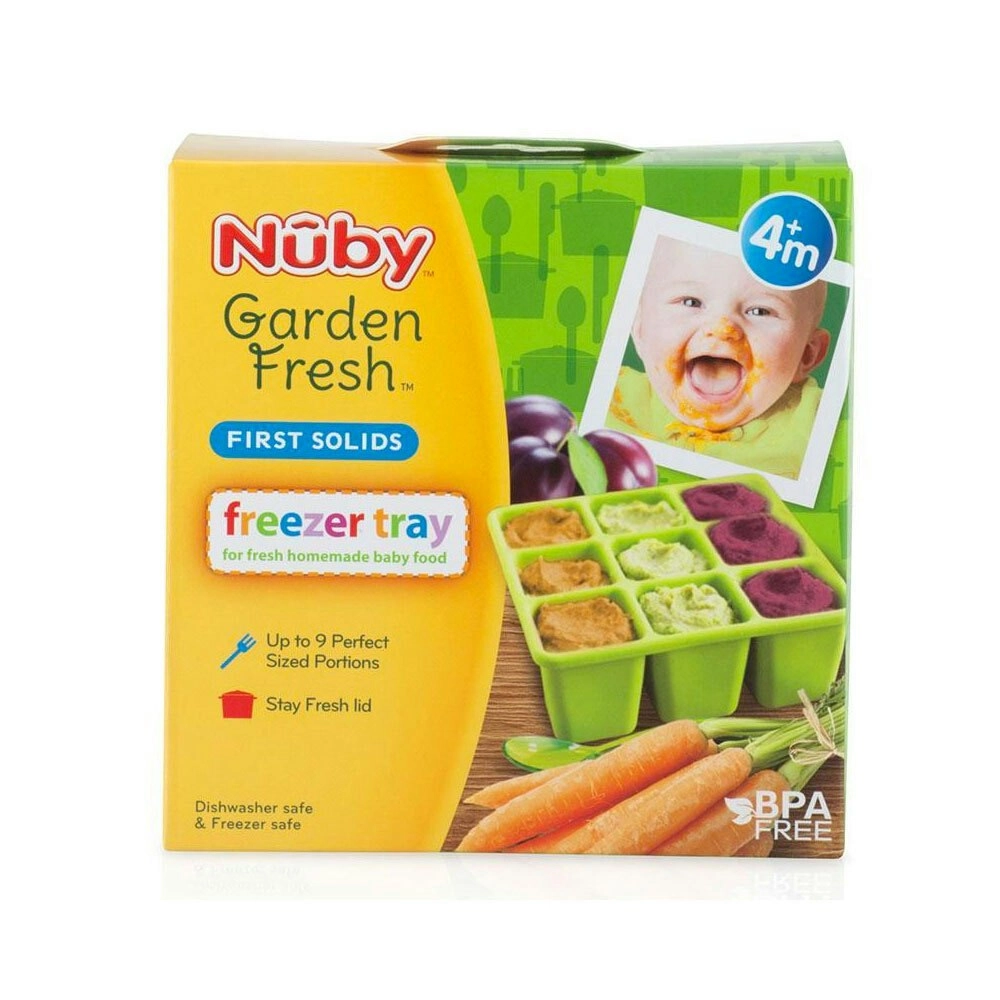 Nuby Garden Fresh 9 Compartment Flexible Silicone Freezer Tray 4m+ Assorted