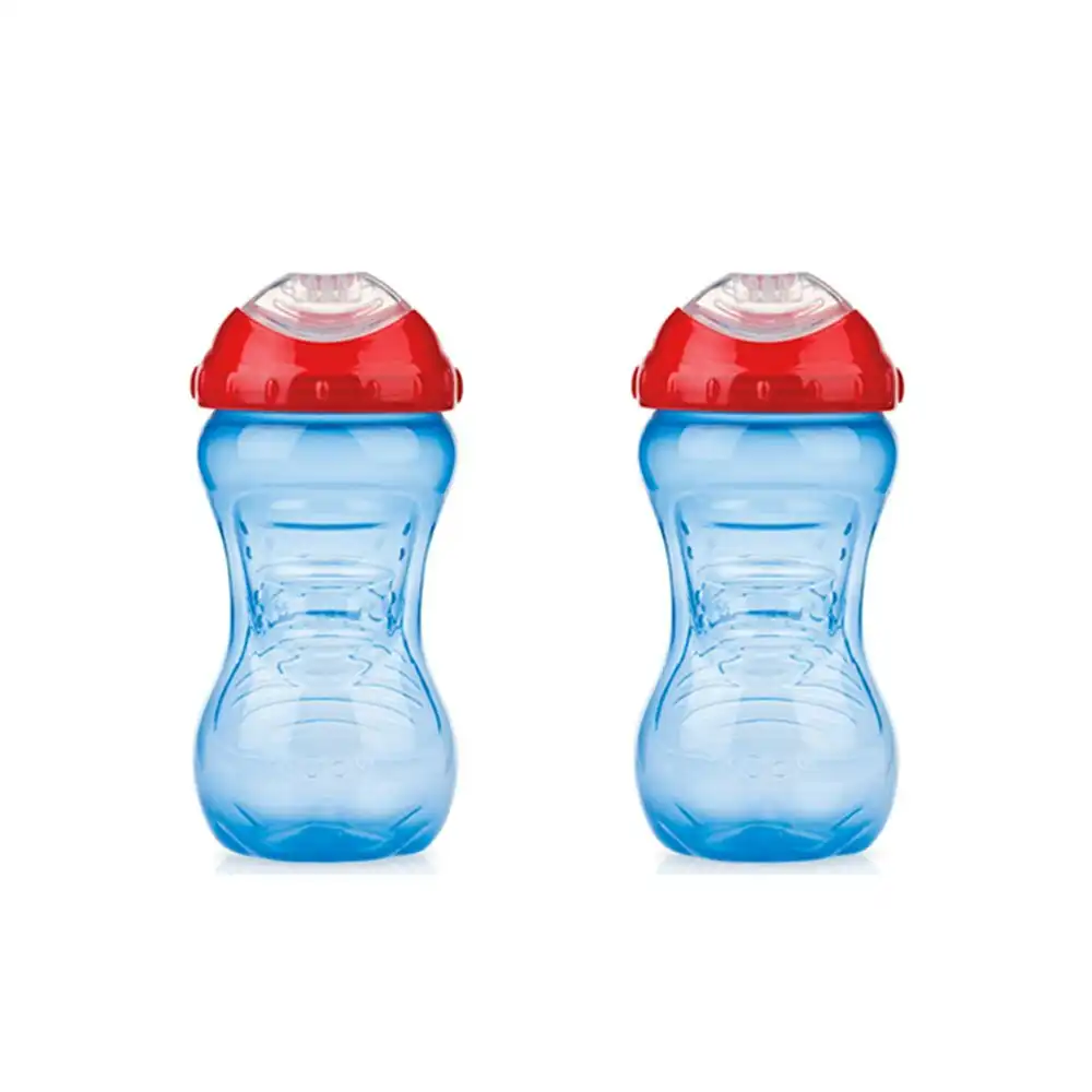 2x Nuby Ultra Sipper No Spill Gripper Drinking Cup w/ Spout 420ml 12m+ Assorted