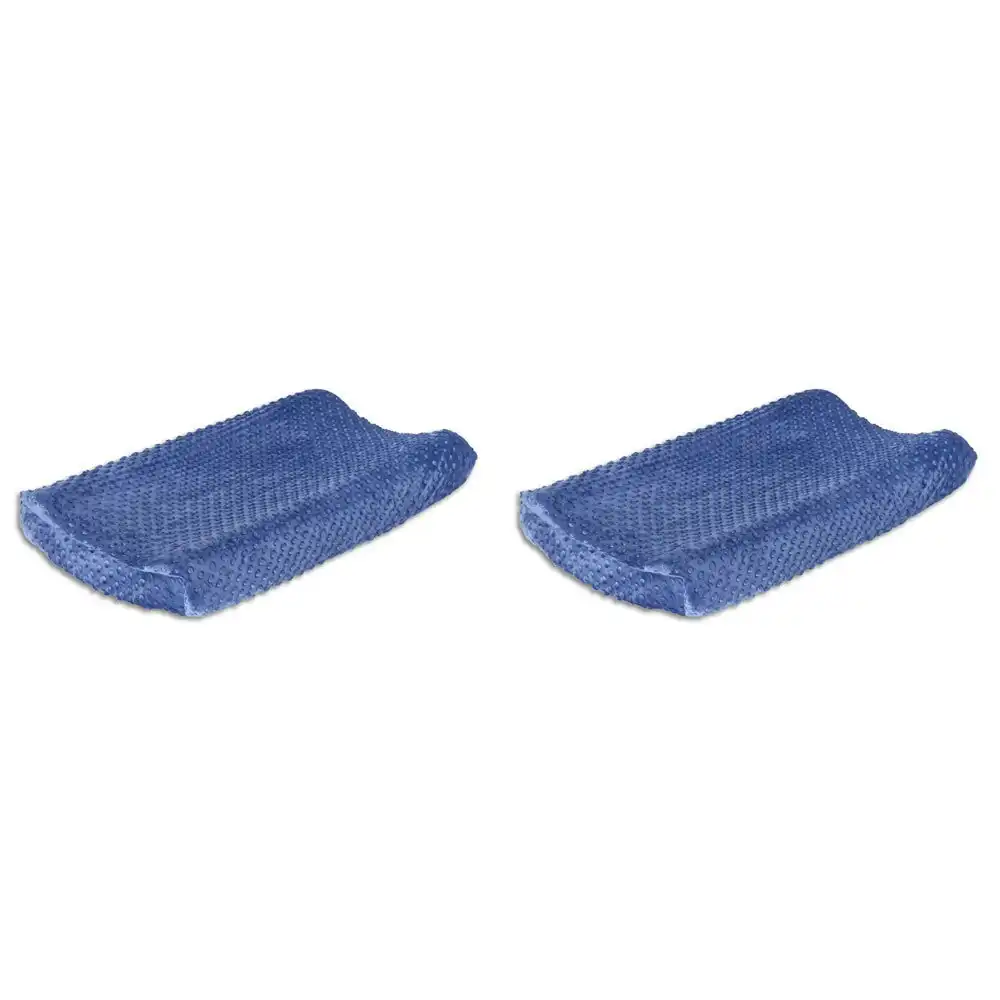 2x The Peanutshell 81cm Polyester Nursery Change Pad Cover Little Peanut Navy BL