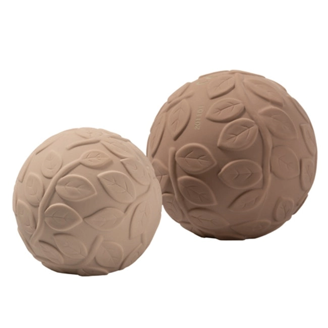 2pc Natruba Leaf 5/7cm Rubber Sensory Ball Baby/Infant Play Toy Set 0m+ Brown