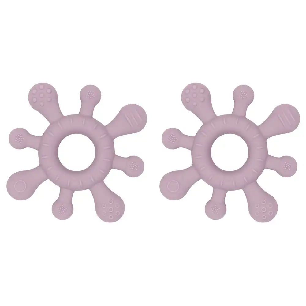 2x Playground Baby 12cm Silicone Splash Teether Teething Toy 4m+ Dusty Mauve