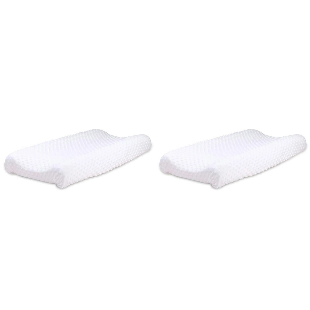 2x Little Haven Infant Polyester Change Pad Cover Sleeve Dot Velour 81cm White