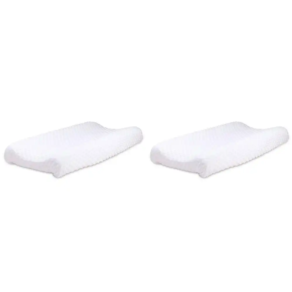 2x Little Haven Infant Polyester Change Pad Cover Sleeve Dot Velour 81cm White