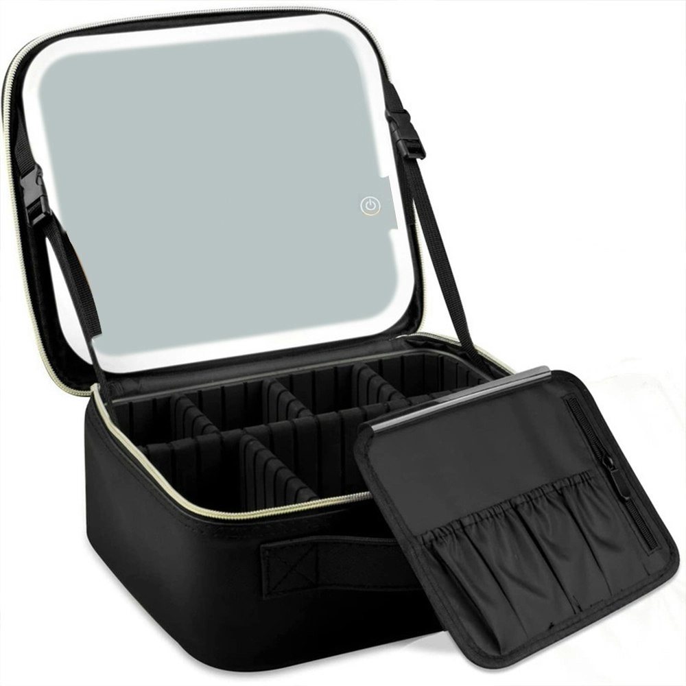 Impressions Rechargeable 26.5cm Cosmetic Beauty Makeup Bag w/ LED Mirror Black