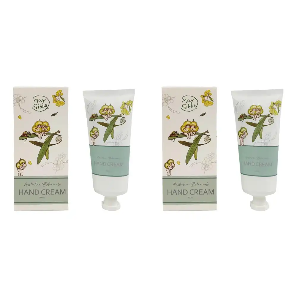 2x Urban Australian Botanicals 100ml May Gibbs Hand Cream Moisturising GRN/YLLW