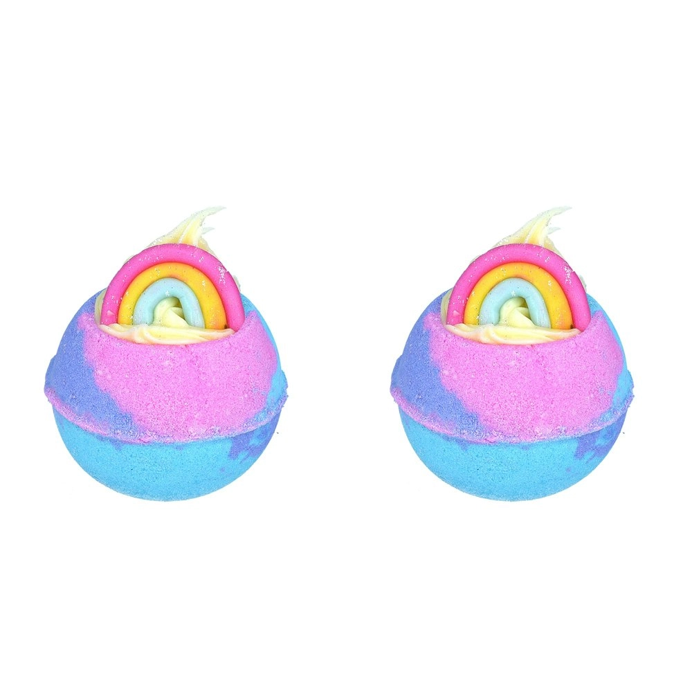 2PK Bomb Cosmetic Rainbow Vibes Bath Bomb Blaster Body Fragrance Bathing Fizzy