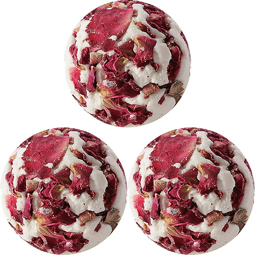 3PK Bomb Cosmetic Rose Bath Bomb Creamer Body Skin Fragrance Bathing Tub Fizzy