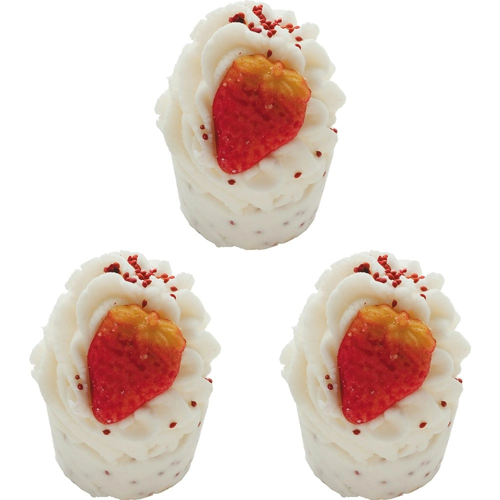 3PK Bomb Cosmetics Wild Strawberry Bath Bomb Mallow Body Fragrance Scented Fizzy