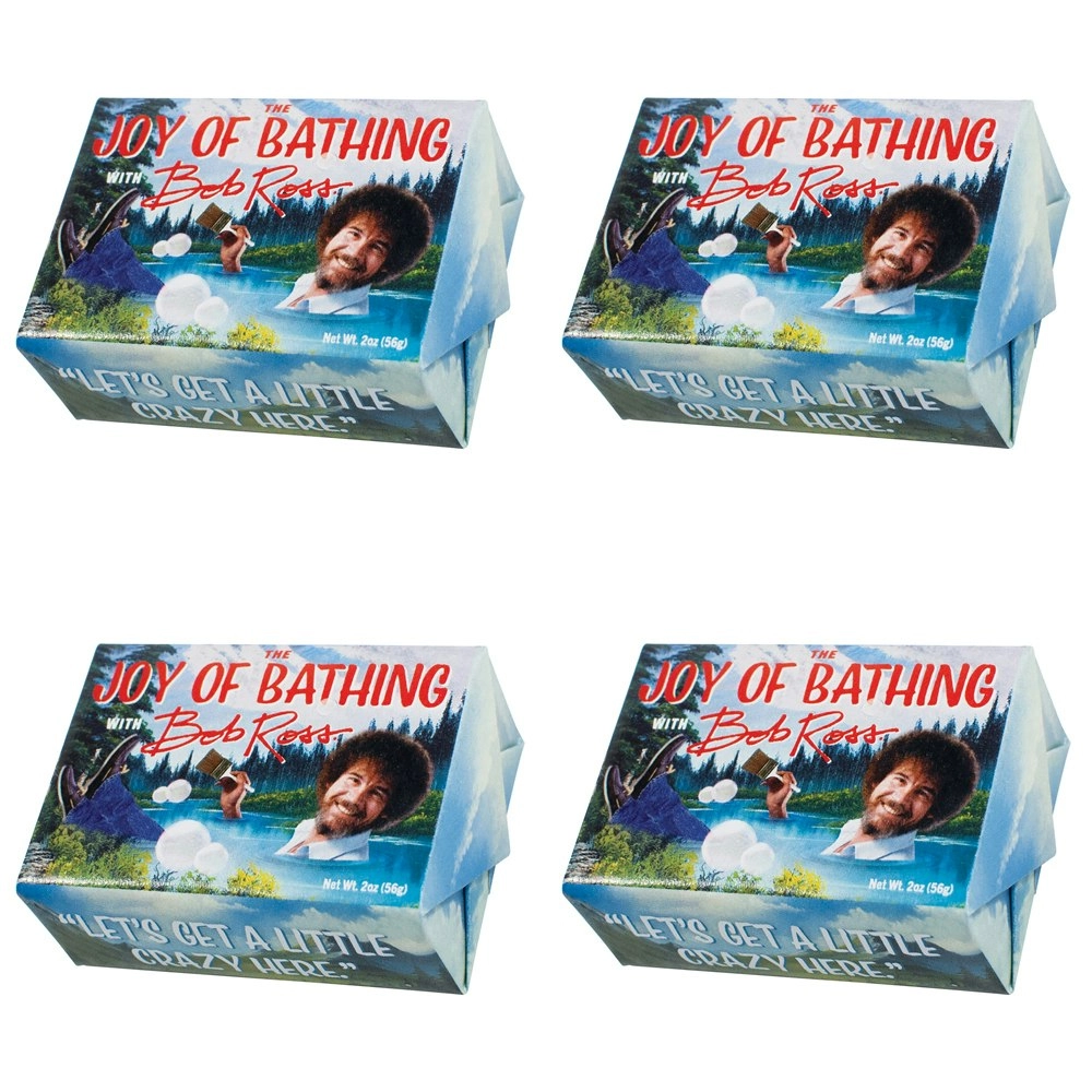 4PK Unemployed Philosopher Guild 56g Bathing Bar Soap Bob Ross Honey & Oatmeal