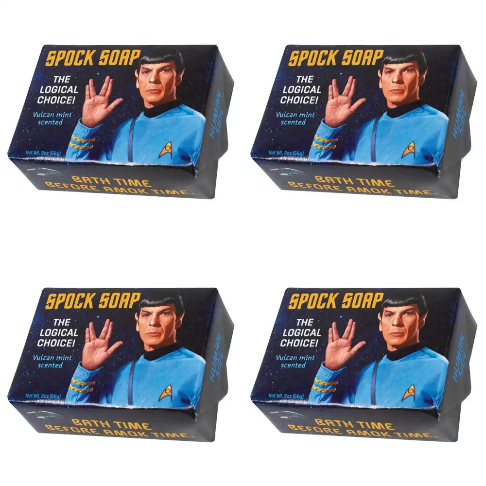 4PK Unemployed Philosopher Guild 56g Scented Bathing Bar Soap Spock Vulcan Mint