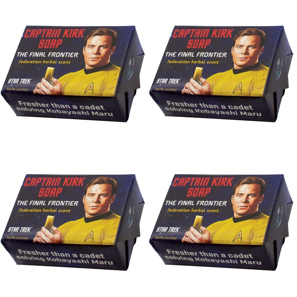 4PK Unemployed Philosopher Guild 56g Bar Soap Captain Kirk Boldy Go Herbal Scent