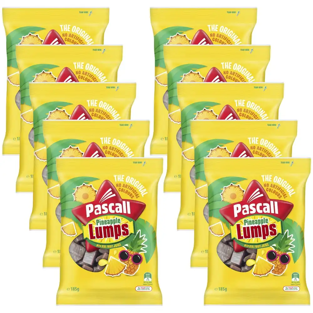 10pc Pineapple Lumps 185g Chocolate Covered Sweets Jelly Lollies Confectionery