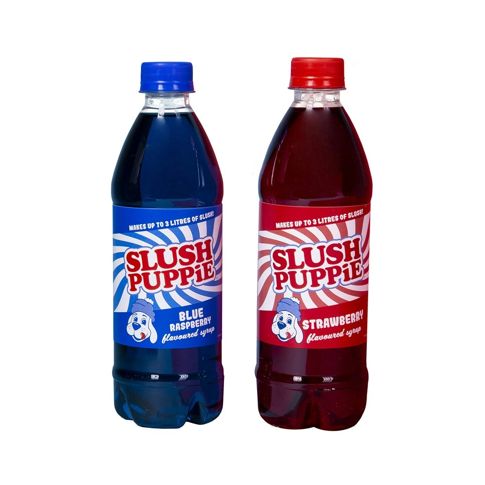 2pc Fizz Creations 500ml Slush Puppie Syrups Blue Raspberry & Strawberry Set