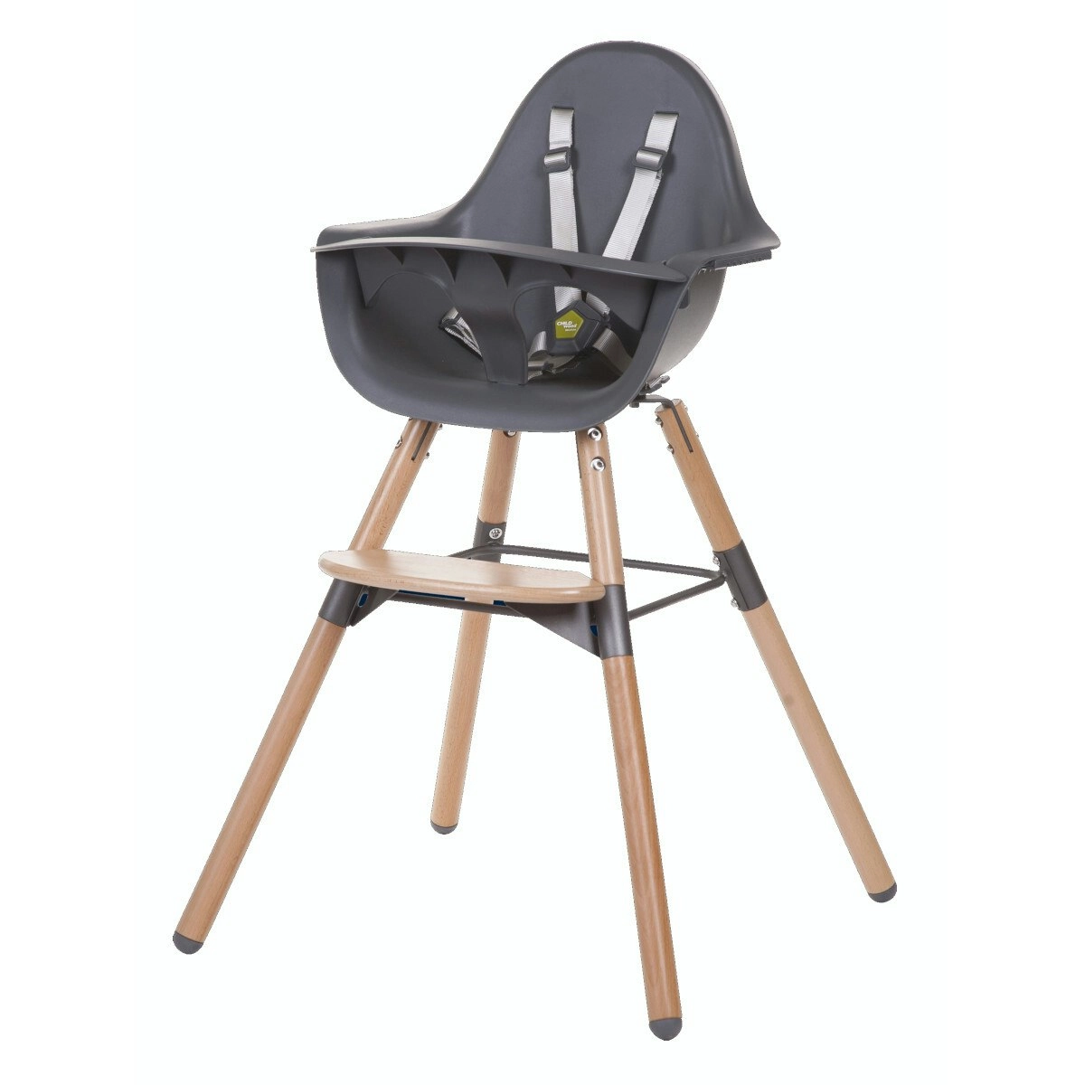 Childhome Evolu 2 High Chair Feeding w/ Foot Rest Baby/Toddler 6m-6y Anthracite