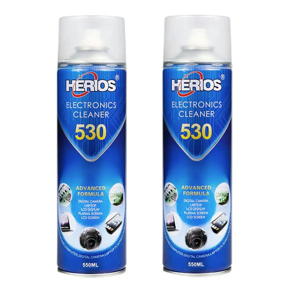 2PK Herios 550ml Electronic Cleaner Camera/Laptop Connector Cleaning Can Spray