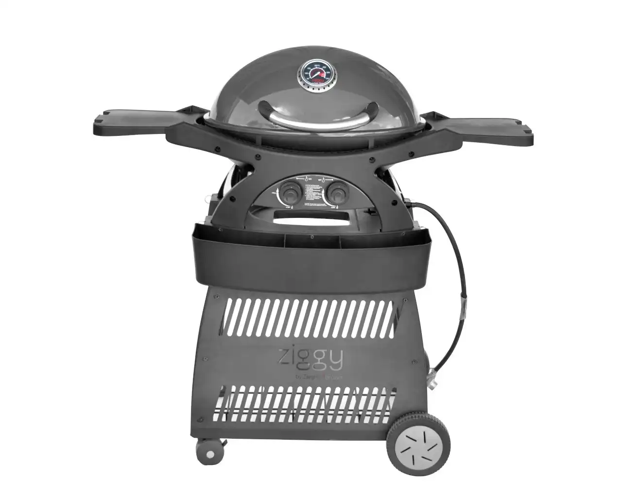 Ziggy Classic Twin Grill Natural Gas BBQ on Cart (Gunmetal Grey)