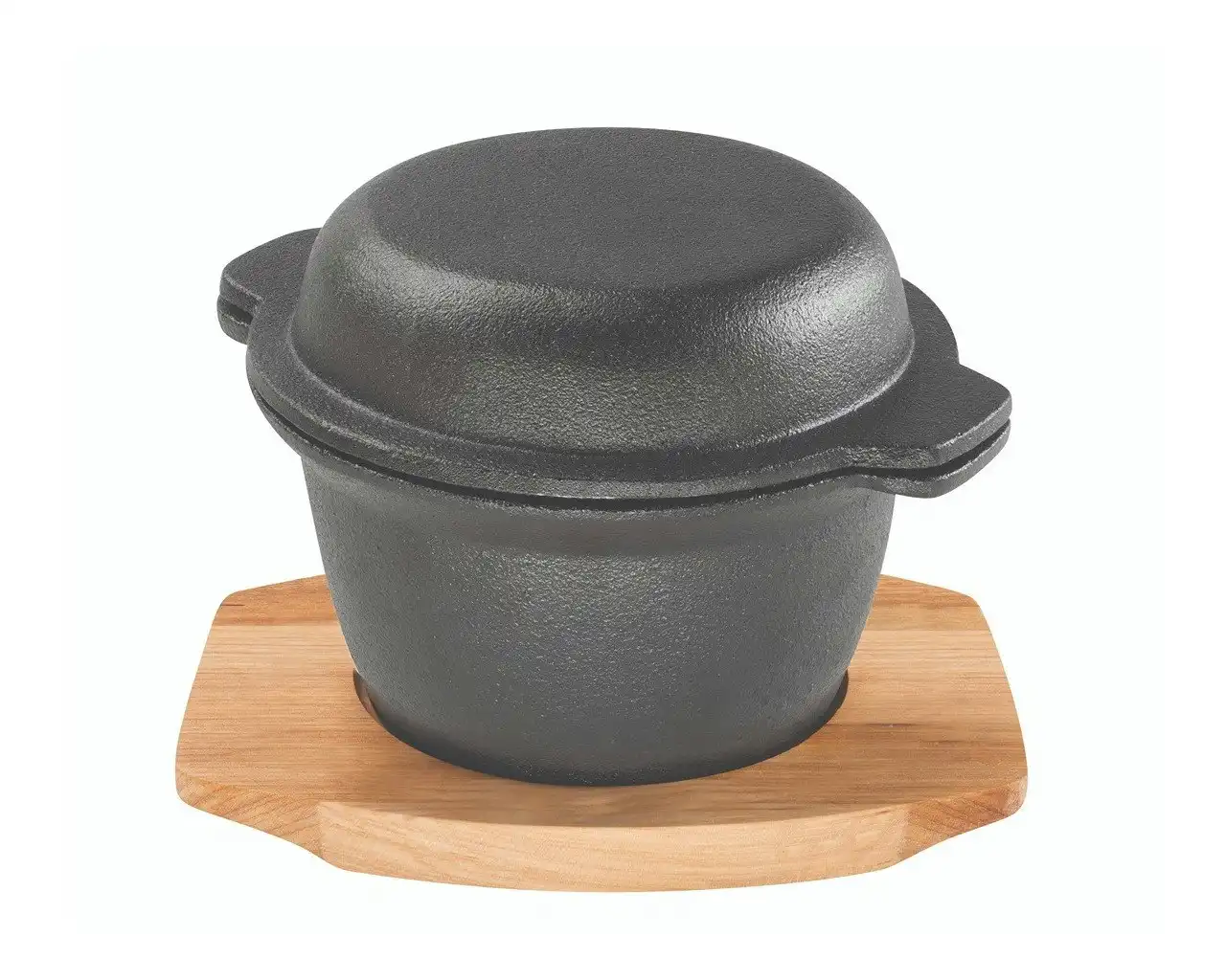 Pyrolux PYROCAST 11.8cm Garlic Pot with Maple Tray