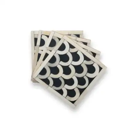 Zohi_Interiors Manhattan Bone Inlay Coasters in Indigo