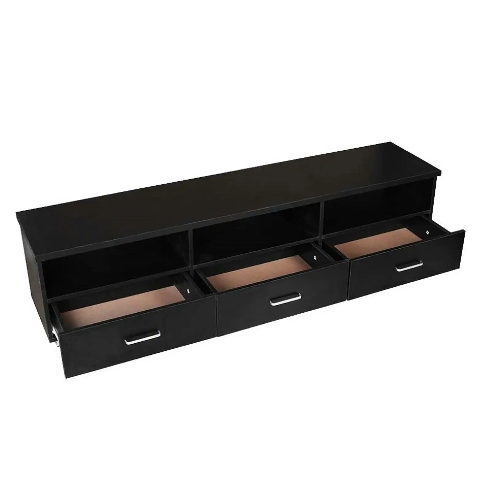 Redfern Tech TV Unit/3 Drawers Entertainment Unit-black - Lowline