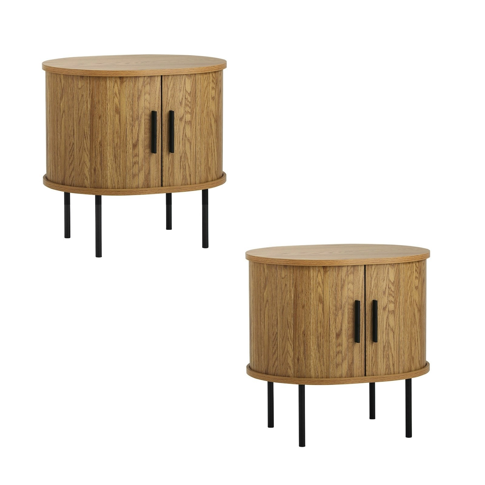 Oikiture Set of 2 Bedside Table Side End Tables Storage Cabinet