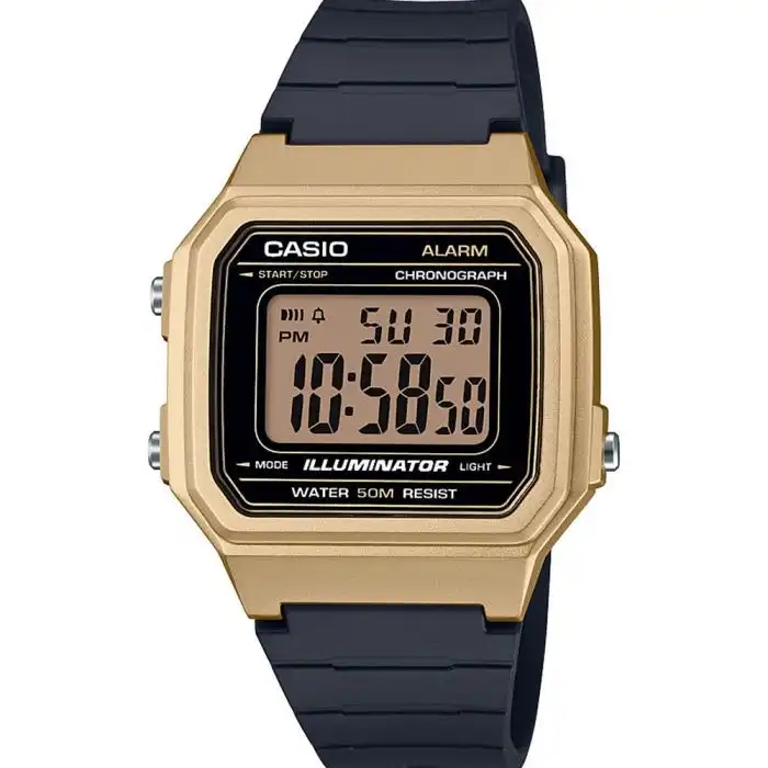 Casio W217HM-9A Digital Gold and Black Watch