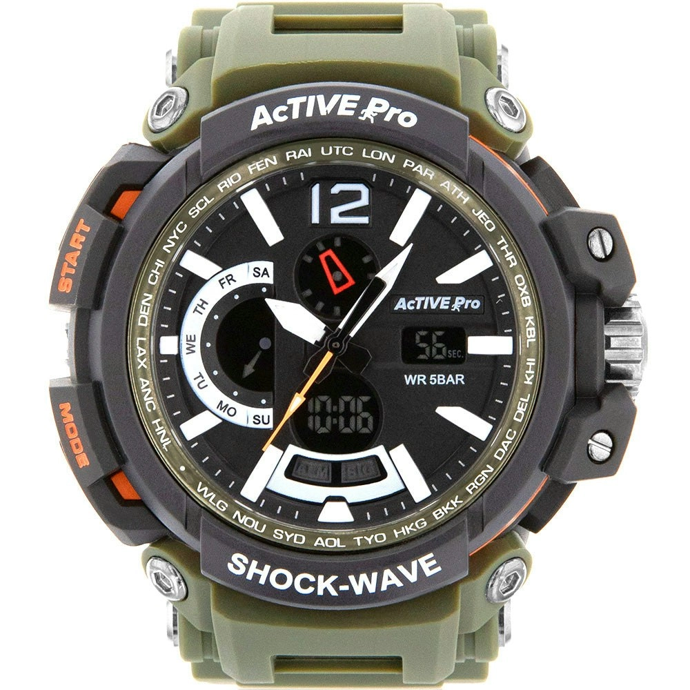 Active Pro 1702 Digital Army Green Sports Watch