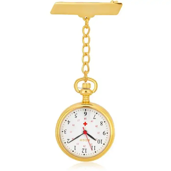 Ellis & Co Gold Tone Nurses FOB Watch