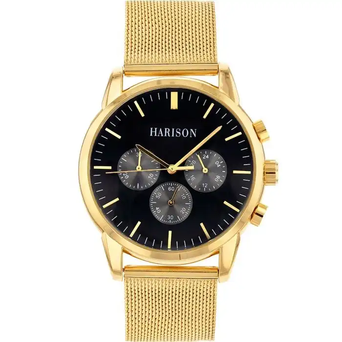 Harison Gold Tone Men's Watch  *Imitation Sub Dials*