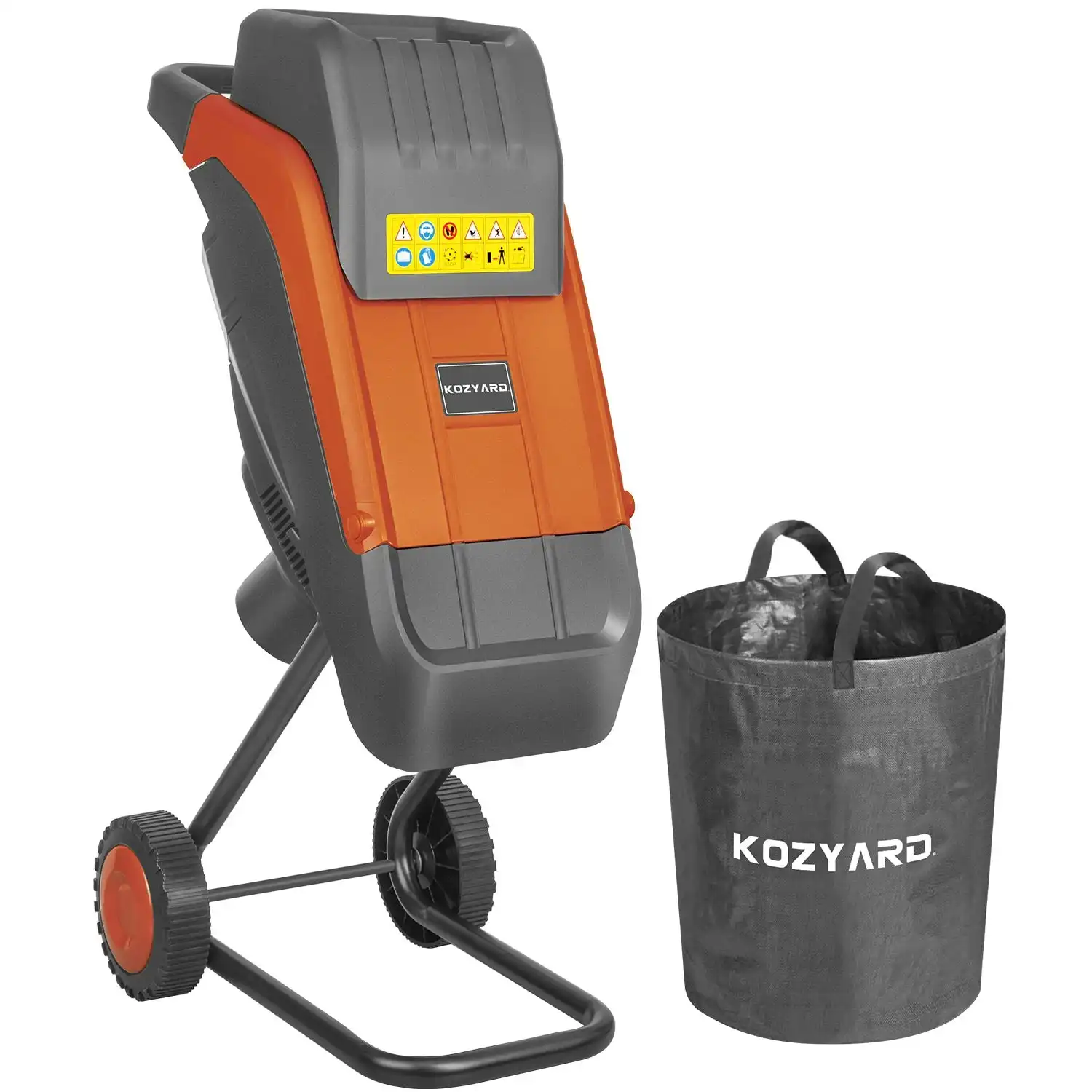 Kozyard 2400W Electric Wood Chipper Garden Shredder w/ Collection Bag & Feed Baffle